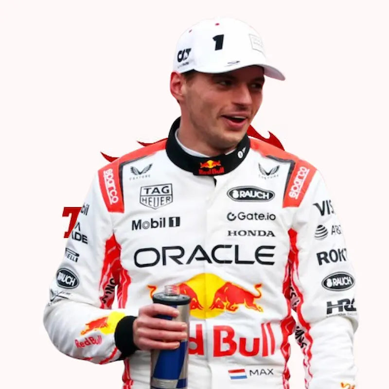 Red Bull Racing 2025 Max Verstappen replica suit - Triple World Champion edition with all official sponsors